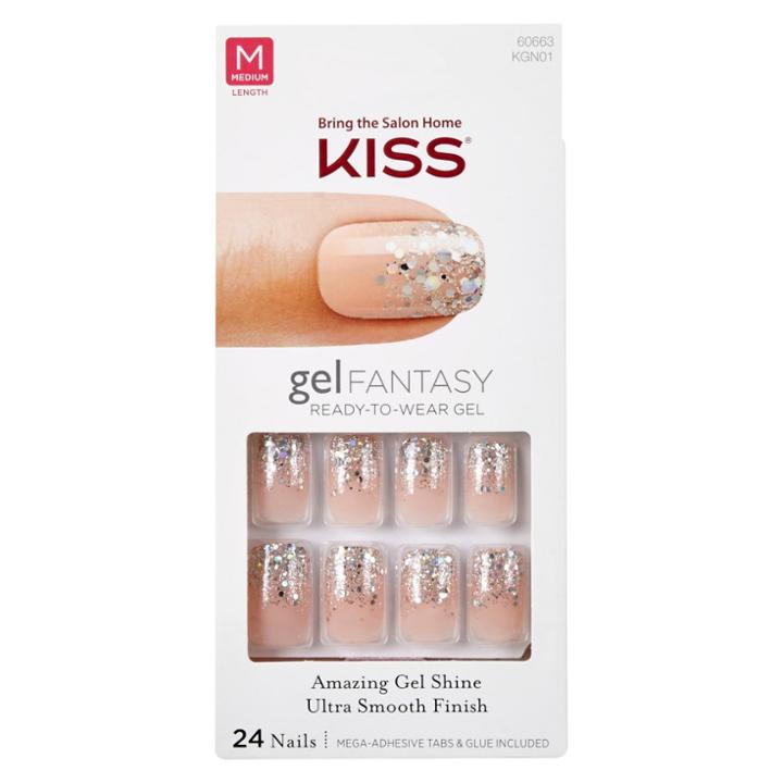 Kiss Gel Fantasy Nails Fanciful Silver Glitter