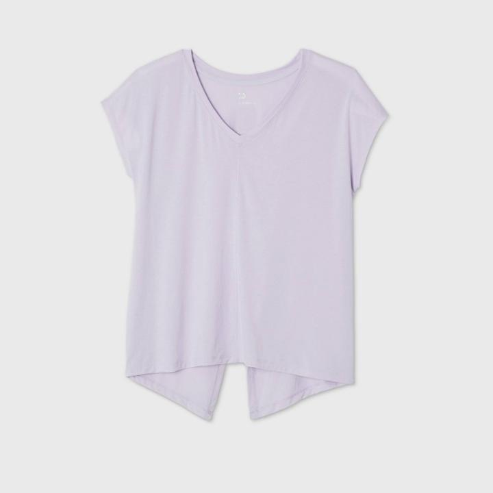 Women's Short Sleeve Tie Back V-neck T-shirt - All In Motion Lilac