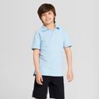 Boys' Short Sleeve Pique Uniform Polo Shirt - Cat & Jack Windy Blue
