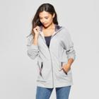 Women's Zip Front Ruffle Sleeve Hoodie - Knox Rose Gray