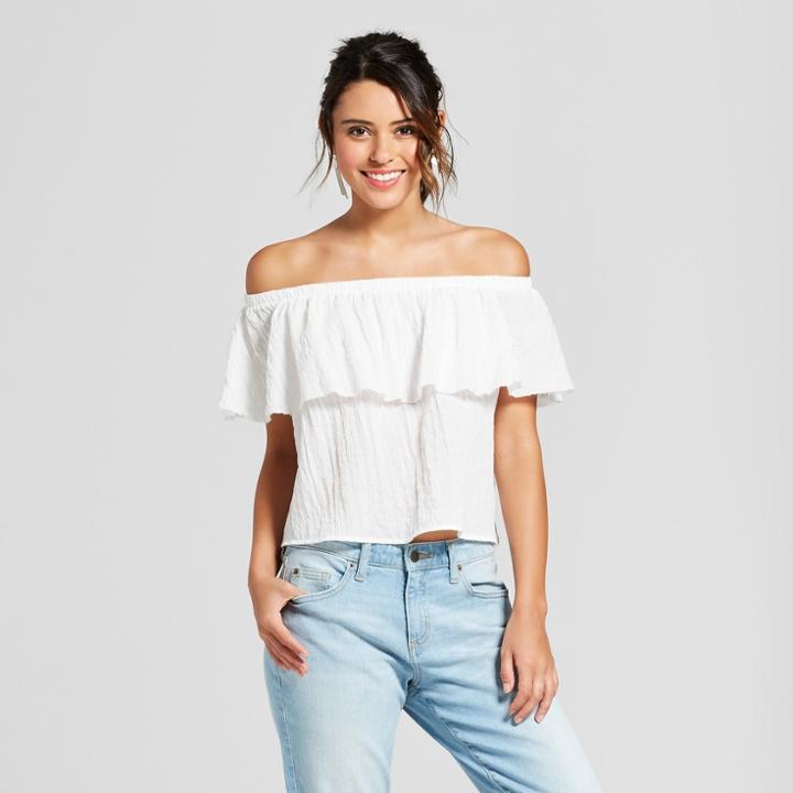 Women's Tiered Off The Shoulder Top - Soul Cake (juniors') White