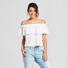 Women's Tiered Off The Shoulder Top - Soul Cake (juniors') White