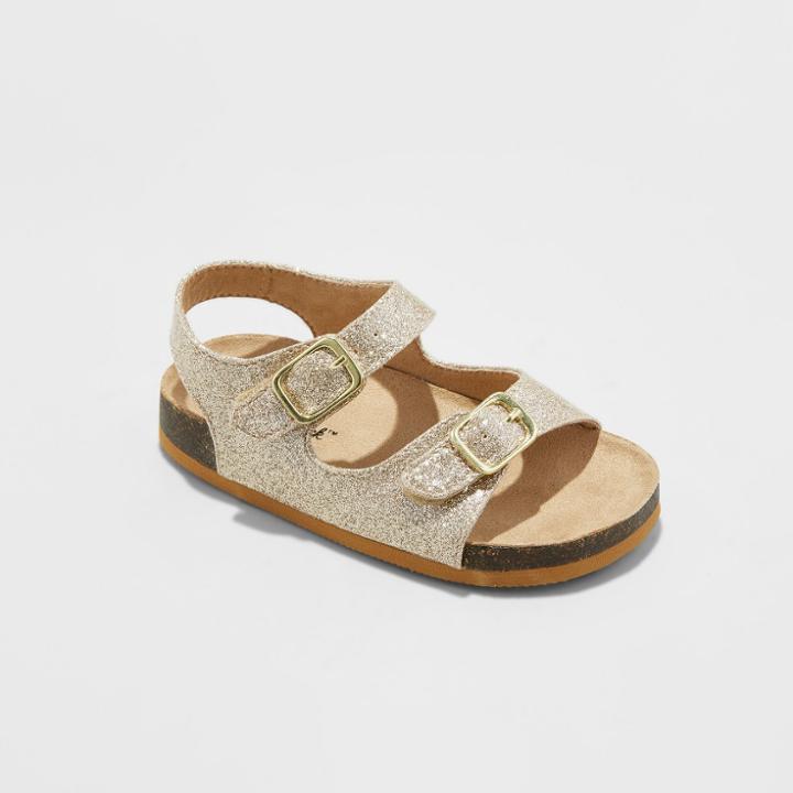 Toddler Girls' Tisha Footbed Sandals - Cat & Jack Gold