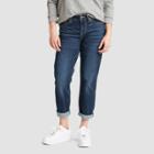 Denizen From Levi's Women's Mid-rise Slim Fit Boyfriend Cropped Jeans - Dark Blue