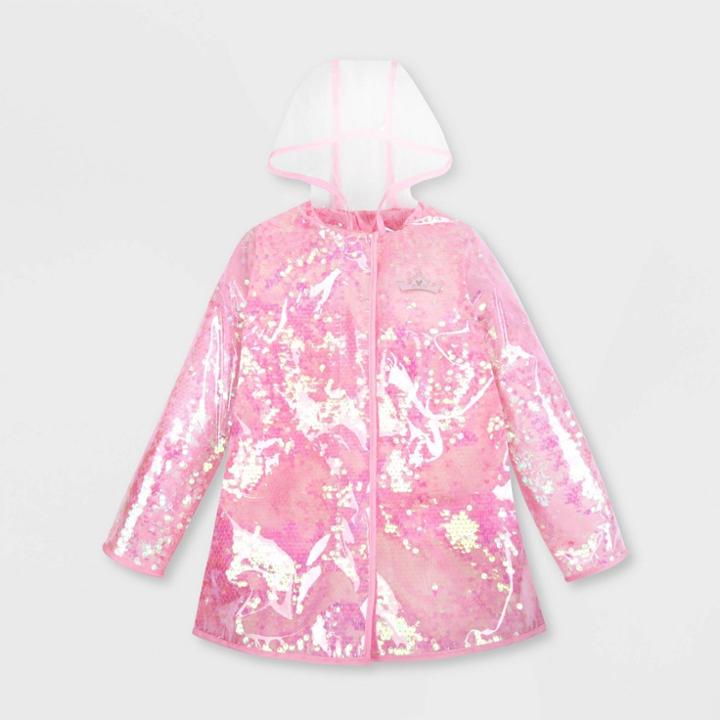 Girls' Disney Princess Rain Jacket - Pink 3 - Disney
