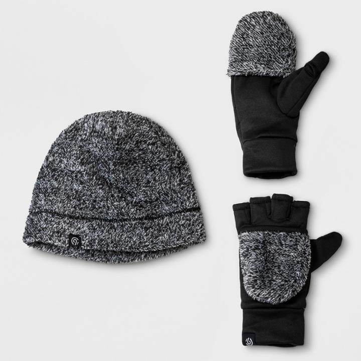 Girls' Printed Beanie & Gloves Set - C9 Champion Black/gray S/m, Black Gray