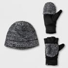 Girls' Printed Beanie & Gloves Set - C9 Champion Black/gray S/m, Black Gray