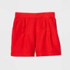 Women's Mid-rise Linen Pull-on Shorts - A New Day Red