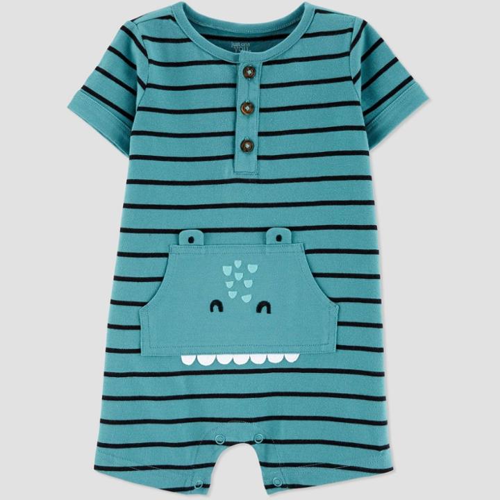 Petitebaby Boys' Crocodile Short Romper - Just One You Made By Carter's Green Newborn, Boy's