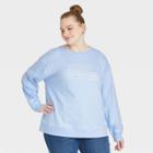 Women's Plus Size Graphic Fleece Sweatshirt - Ava & Viv Aqua Blue X