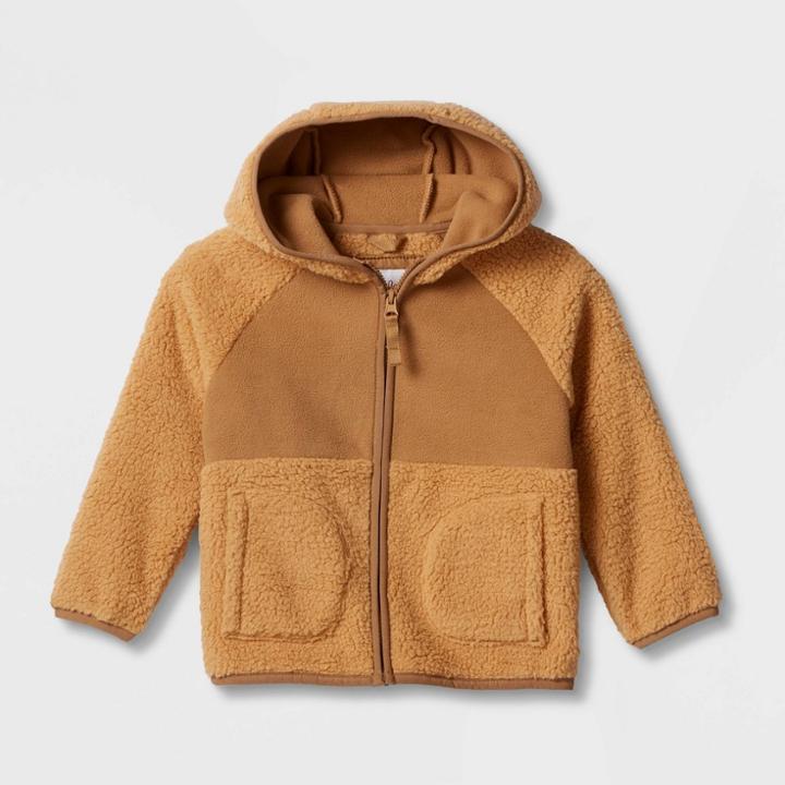 Toddler Long Sleeve Fleece Jacket - Cat & Jack Tan