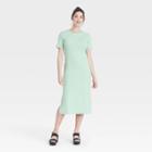 Women's Short Sleeve Rib Knit T-shirt Dress - A New Day