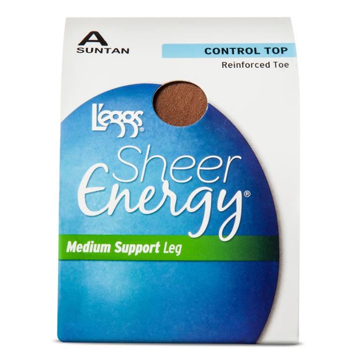 L'eggs Sheer Energy Women's Control Top Pantyhose - 65200 - Suntan A, Size: