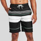 Men's 9 Striped Engineered Swim Shorts - Goodfellow & Co Black S, Men's,