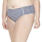 Women's Plus Size Striped Bikini Swimsuit Bottom - Navy/white 1x - Vineyard Vines For Target, Blue