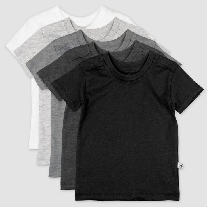 Honest Baby Boys' 5pk Organic Cotton Short Sleeve T-shirt - Gray Newborn
