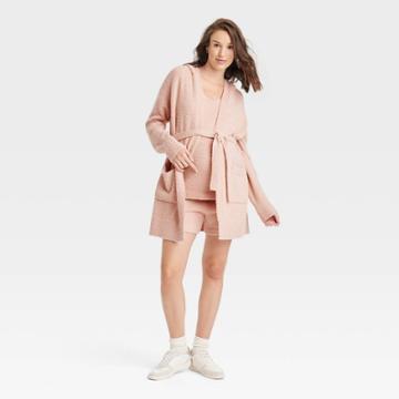 Hooded Teddy Maternity Robe - Isabel Maternity By Ingrid & Isabel Taupe
