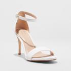 Women's Myla Wide Width Stiletto Heeled Pump Sandal - A New Day White 9.5w,
