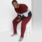 Adult Extended Size Colorblock Regular Fit Crewneck Sweatshirt - Original Use Burgundy