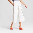 Women's Cropped Wrap Linen Pants - A New Day White