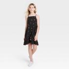 Girls' Wrap Front Woven Dress - Art Class Black Cherry