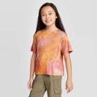 Petitegirls' Short Sleeve Tie Dye Knot Tie T-shirt - Art Class S, Size: Small,
