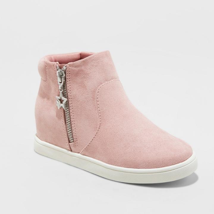 Girls' Andrea High Top Sneakers With Metallic - Art Class Pink