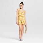 Women's Floral Print Strappy Printed Romper - Xhilaration Yellow