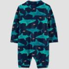 Carter's Just One You Baby Boys' Shark Print Long Sleeve One Piece Swimsuit - Navy Blue