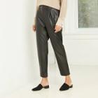 Women's Tapered Faux Leather Trousers - Prologue Black