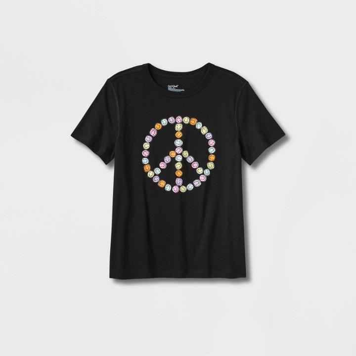Kids' Adaptive Peace Graphic T-shirt - Cat & Jack Black