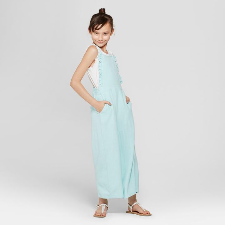 Girls' Ruffle Jumpsuit - Art Class Blue