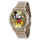 Men's Disney Mickey Mouse Antique Vintage Articulating Watch With Alloy Case - Gold,