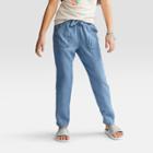 Girls' Chambray Soft Fashion Pants - Cat & Jack Medium Denim Wash