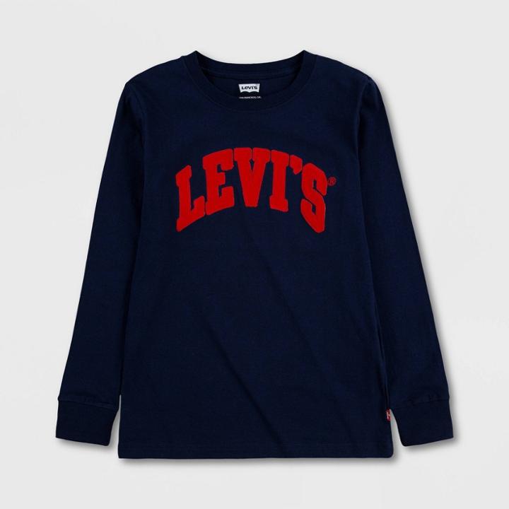 Levi's Boys' Arched Logo Long Sleeve T-shirt - Blue