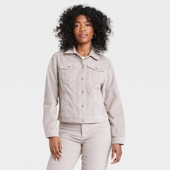 Women's Corduroy Denim Jacket - Universal Thread Pewter