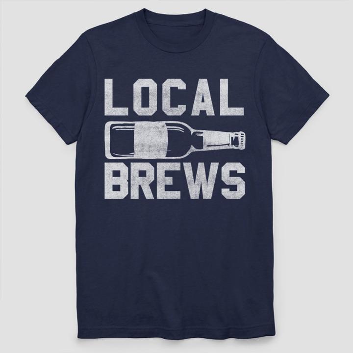 Fifth Sun Men's Short Sleeve Local Brews Graphic T-shirt - Navy