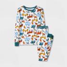 Boys' 2pc Animal 100% Cotton Pajama Set - Cat & Jack Cream