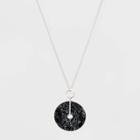 Semi Precious Zinc Casting And Brass Chain Pendant Necklace - Universal Thread Black, Women's