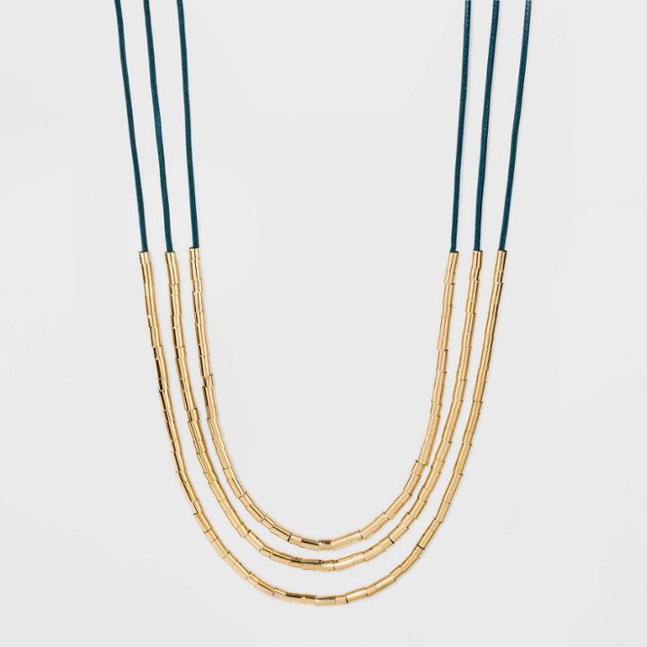 Beads Multilayer Cord Necklace - A New Day Teal, Women's, Size: