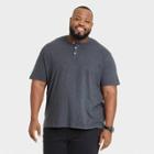 Men's Big & Tall Short Sleeve Henley Shirt - Goodfellow & Co Railroad Gray