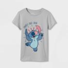 Girls' Disney Stitch Shine Short Sleeve Graphic T-shirt - Gray
