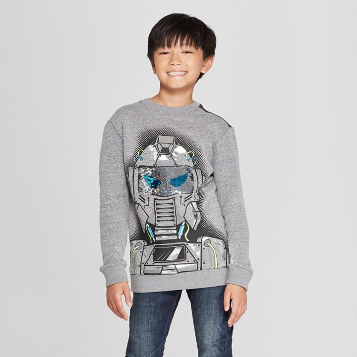 Boys' Long Sleeve Sweatshirt - Cat & Jack Charcoal Gray