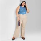 Women's Plus Size Low-rise Flare Chino Pants - Wild Fable Beige