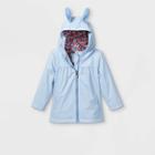 Toddler Girls' Bunny Ears Rain Jacket - Cat & Jack Blue