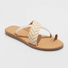 Women's Kallima Faux Leather Toe Ring Slide Sandals - A New Day Natural