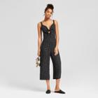 Women's Polka Dot Knot Front Culotte Jumpsuit - 3hearts (juniors') Black Xl, Black Off-white