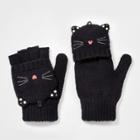 Girls' Cat Flip Top Gloves - Cat & Jack Black