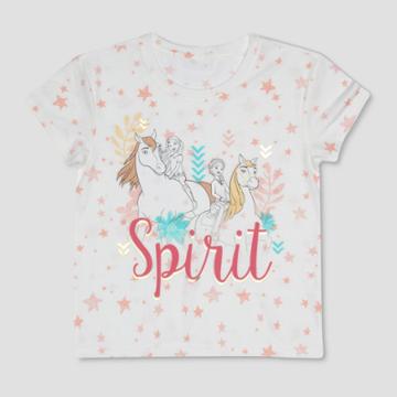 Girls' Spirit Riding Free 'nature Spirit' Short Sleeve T-shirt - Ivory