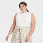 Women's Plus Size Muscle Tank Top - A New Day Fresh White